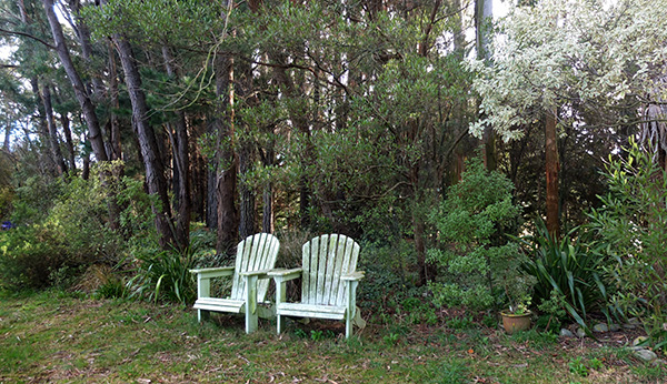  The adirondack seats need repainting. 