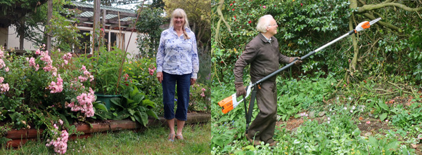  One posing in the garden, the other working hard being a GP... 